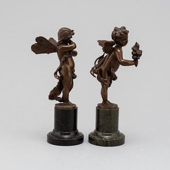 SCULPTURE, a pair, bronze, by Karl Reinert (1870-?).