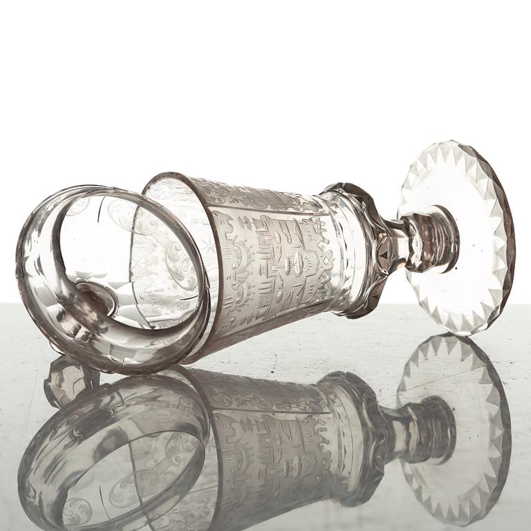POKALGLAS Tyskland, troligen Potsdam, tidigt 1700-tal.