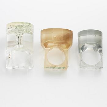 Siv Lagerström, three acrylic rings, 1970s.