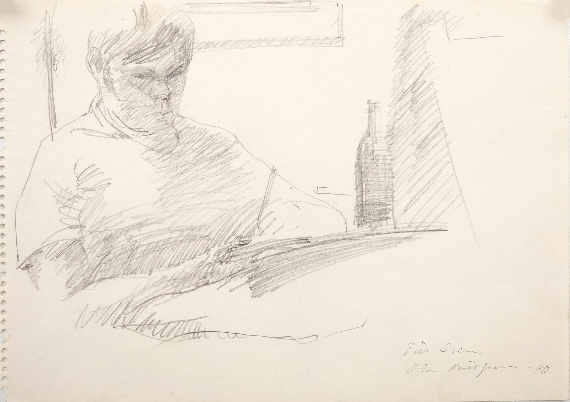 Ola Billgren, teckning signerad och daterad 70.