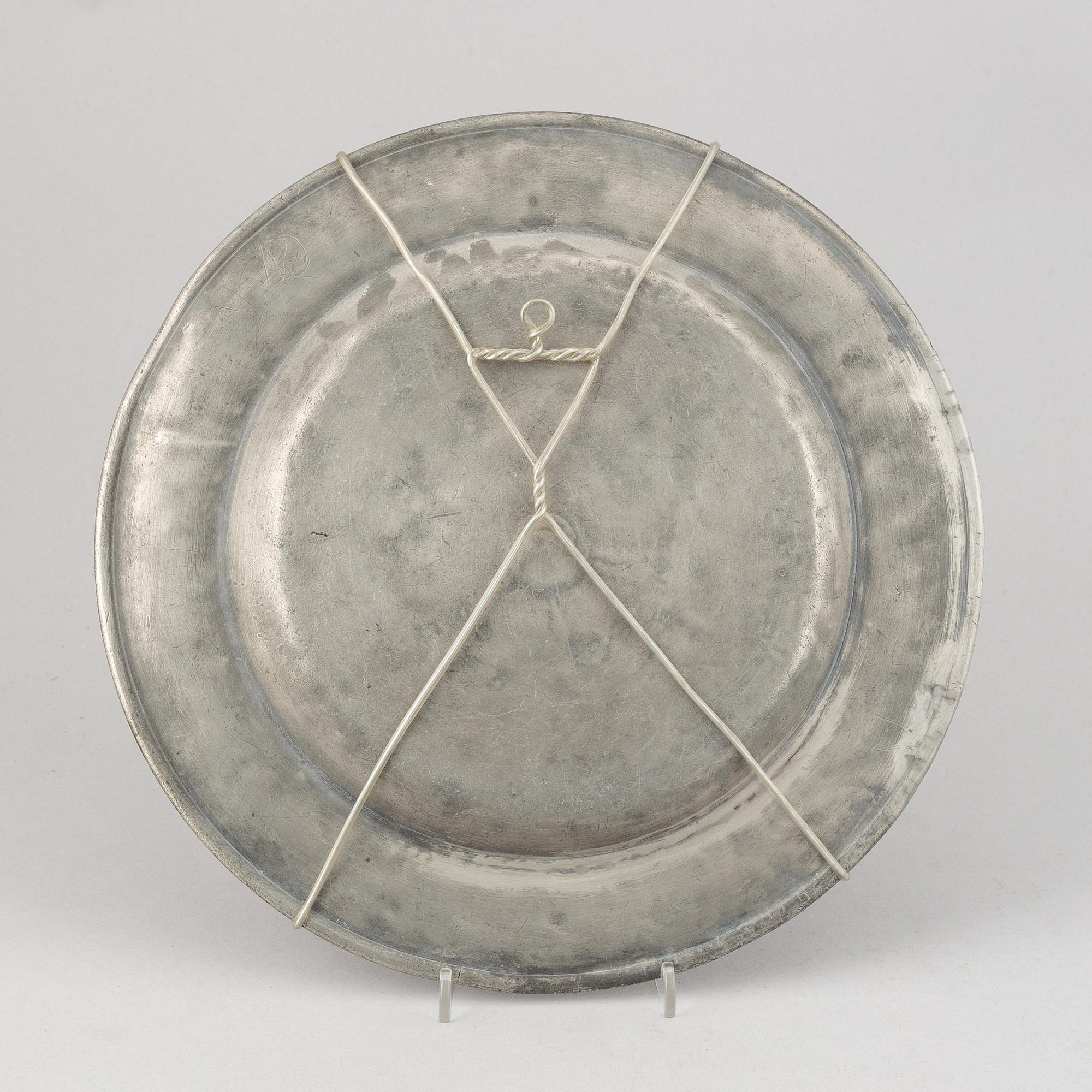 A group of six pewter dishes, different makers mark, most early 19th Century, Swedish/English.