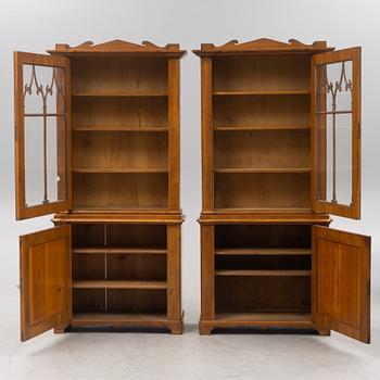 Bookcase, a pair, neo-Renaissance, late 19th century.