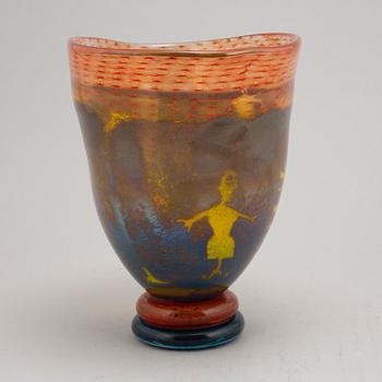 Kjell Engman, a unique glass vase, Kosta,1992.