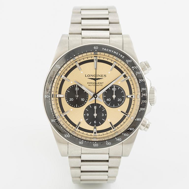 Longines, Conquest Chronograph, wristwatch, 42 mm.