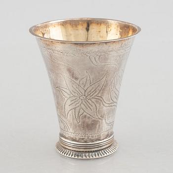 A Swedish silver beaker, probably the mark of Petter Åkerman, Stockholm 1756.