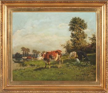 OKÄND KONSTNÄR, olja på duk, 1800-tal.
