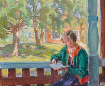 225. Verner Thomé, A GIRL READING.