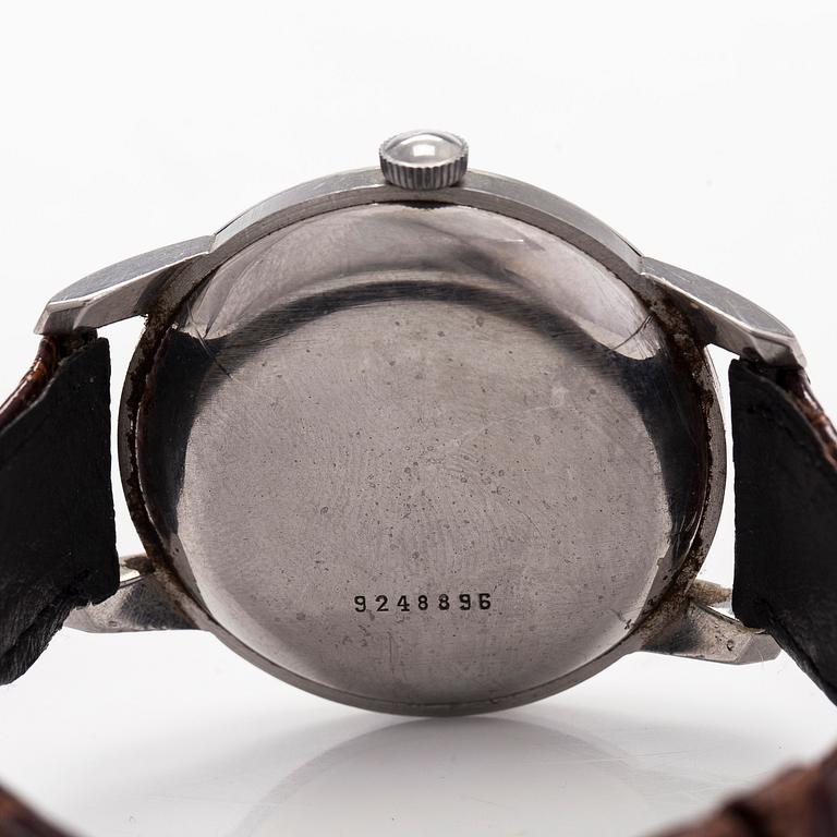 Zenith, Sporto, Oversize, rannekello, 37 mm, teräs, manuaalinen, pleksilasi, 1950-luku.
