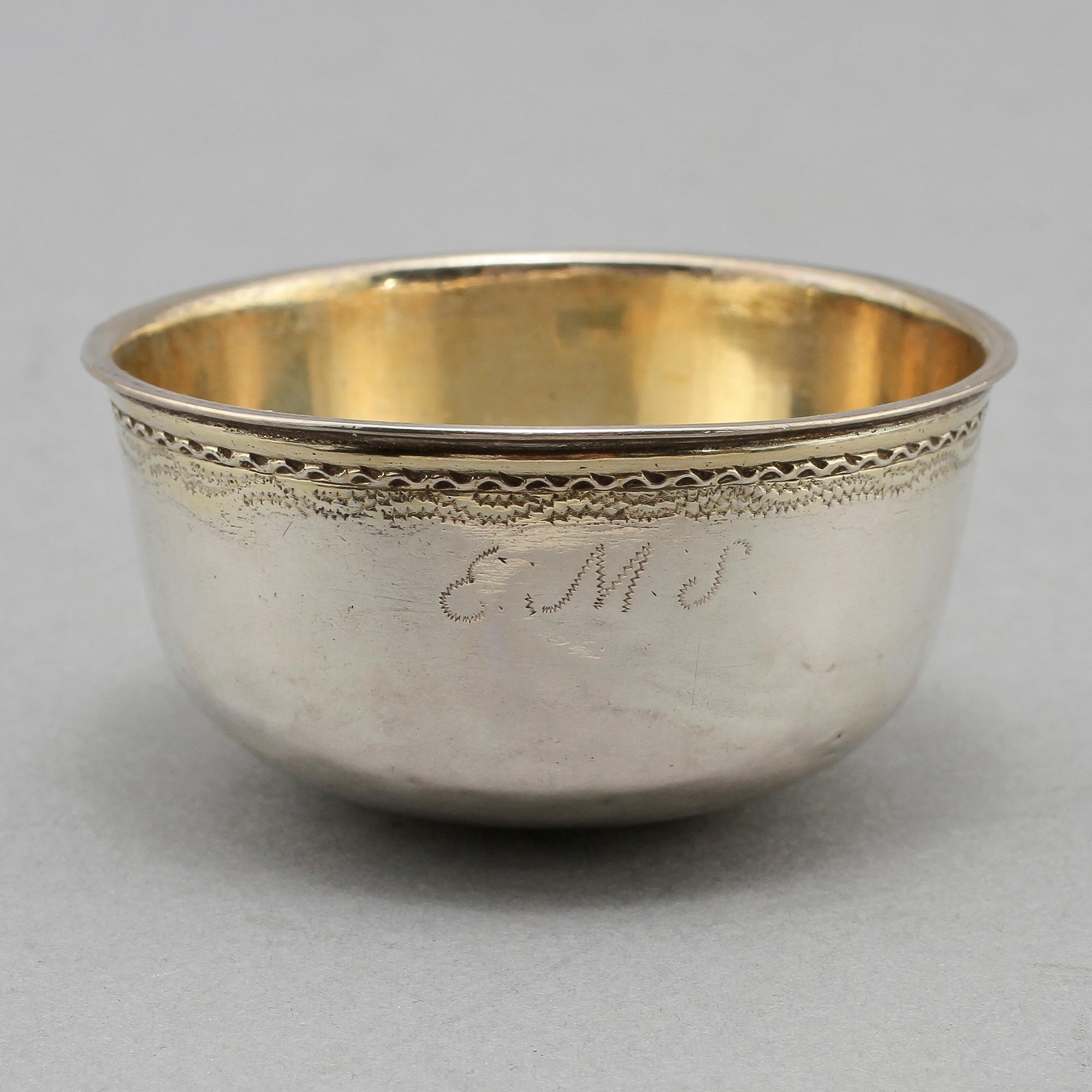SUPKOPP, silver, Jonas Elg, Västerås, 1789. Vikt 23 g.