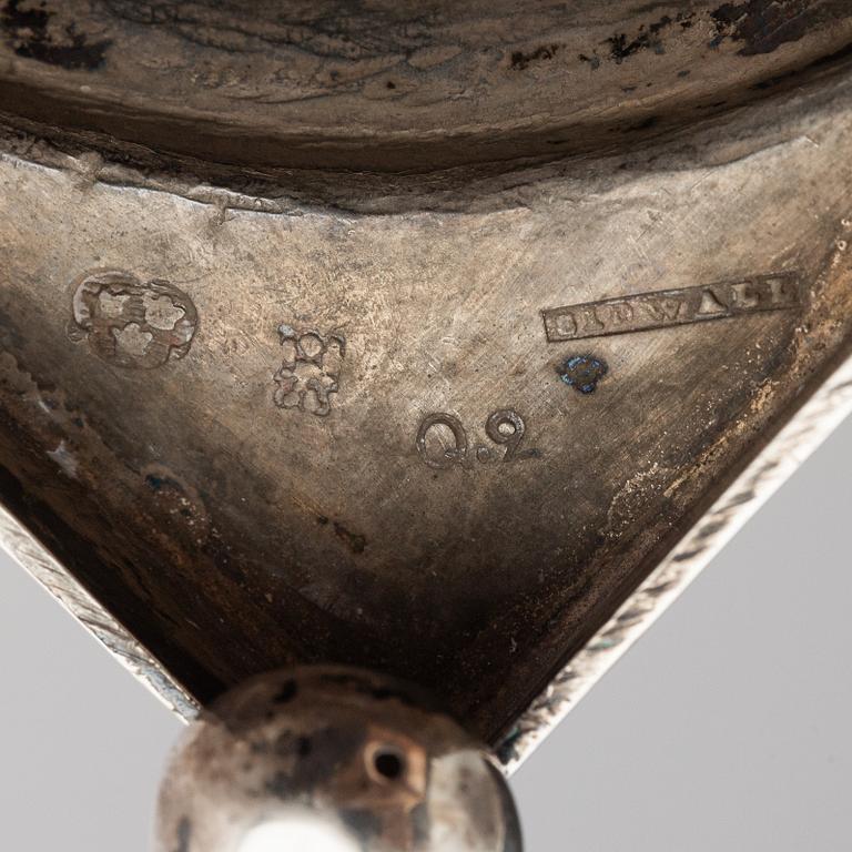 Gustaf Henrik Sidwall, ljusstakar, ett par, silver, Norrköping 1798. Gustavianska.