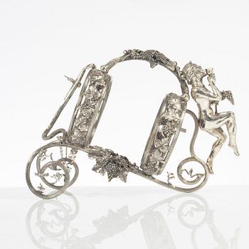 Flaskhållare, nysilver, saknar stämplar, 1900-tal.