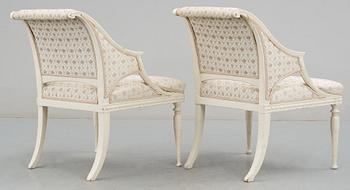 A pair of late Gustavian circa 1800 armchairs by E. Ståhl.