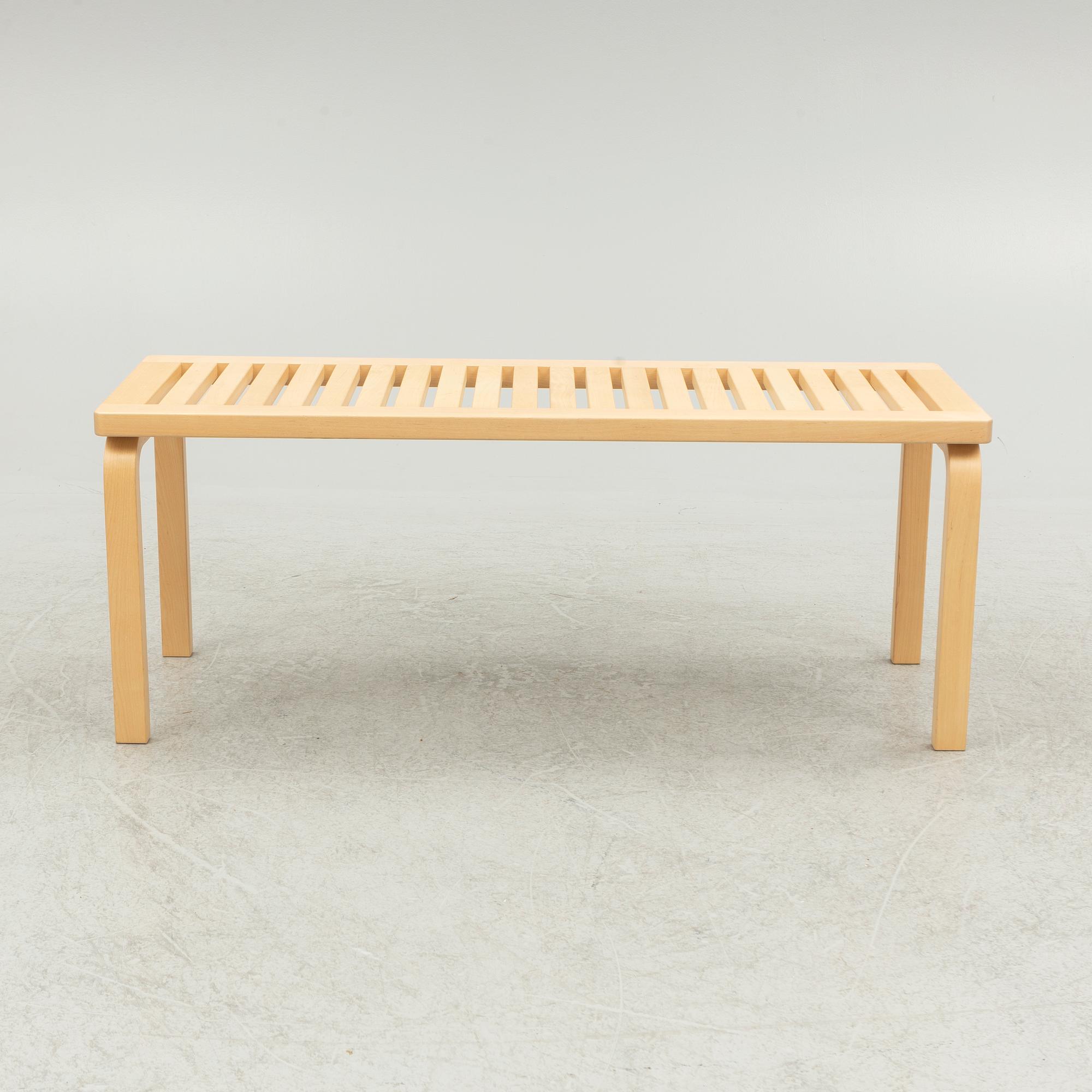 Alvar Aalto, a "153A" bench, Artek, 21st century.