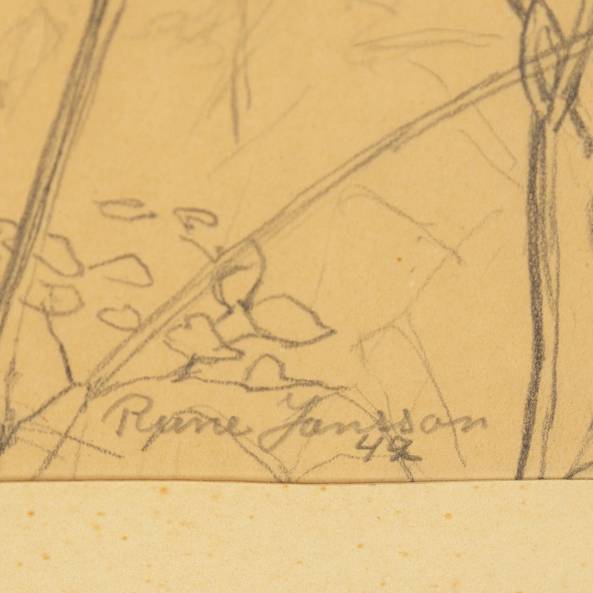 RUNE JANSSON, pencil on paper, signed and dated -42.