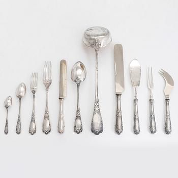 Nikolay Pavlov, a 43-piece silver cutlery set, Moscow  1908-1917.
