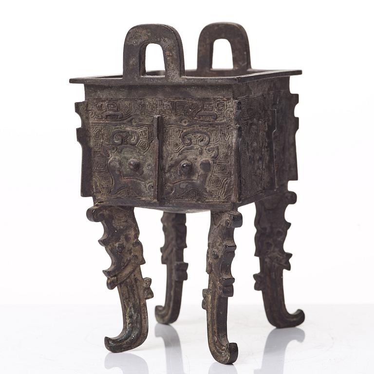 A bronze censer, Ming dynasty with mark.