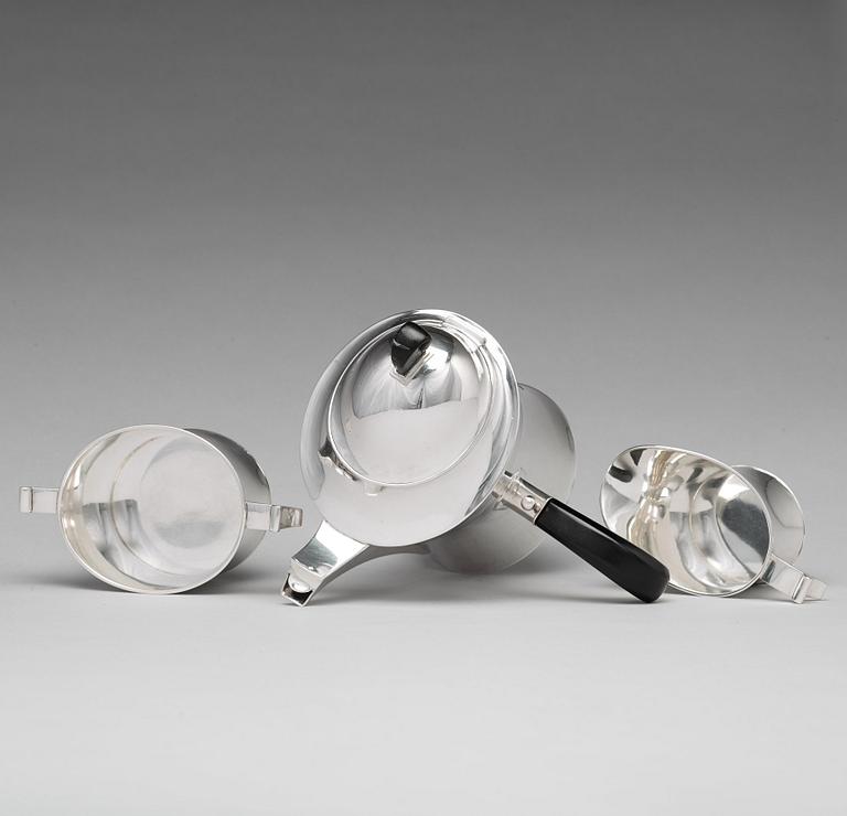 John Färngren, kaffeservis, Stockholm 1930, silver.