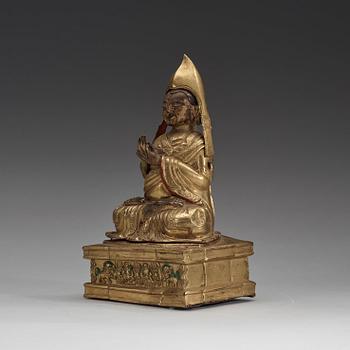 TSONG KAPA, förgylld. Mongoliet, 1700-tal.