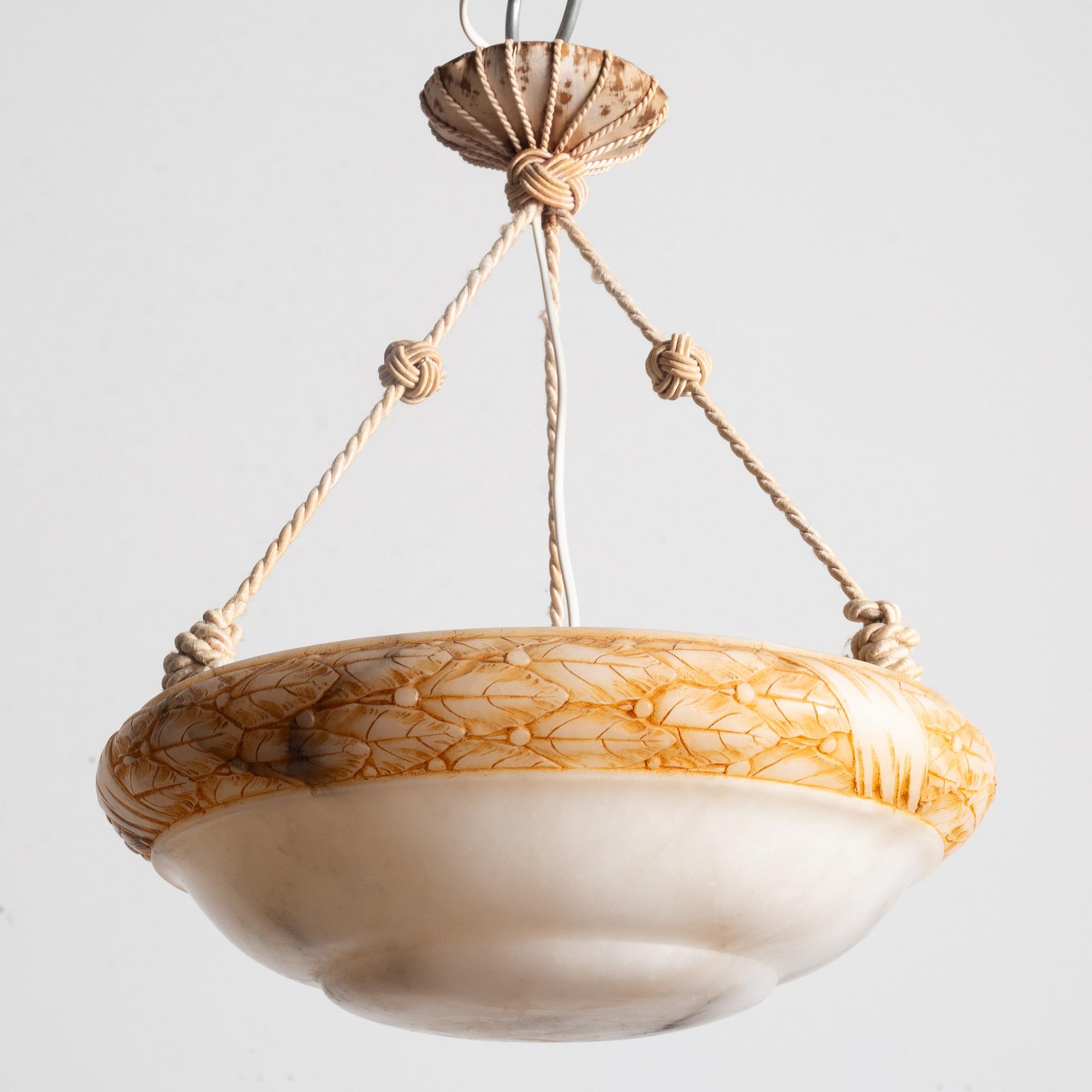An alabaster ceiling lamp, 1920s.