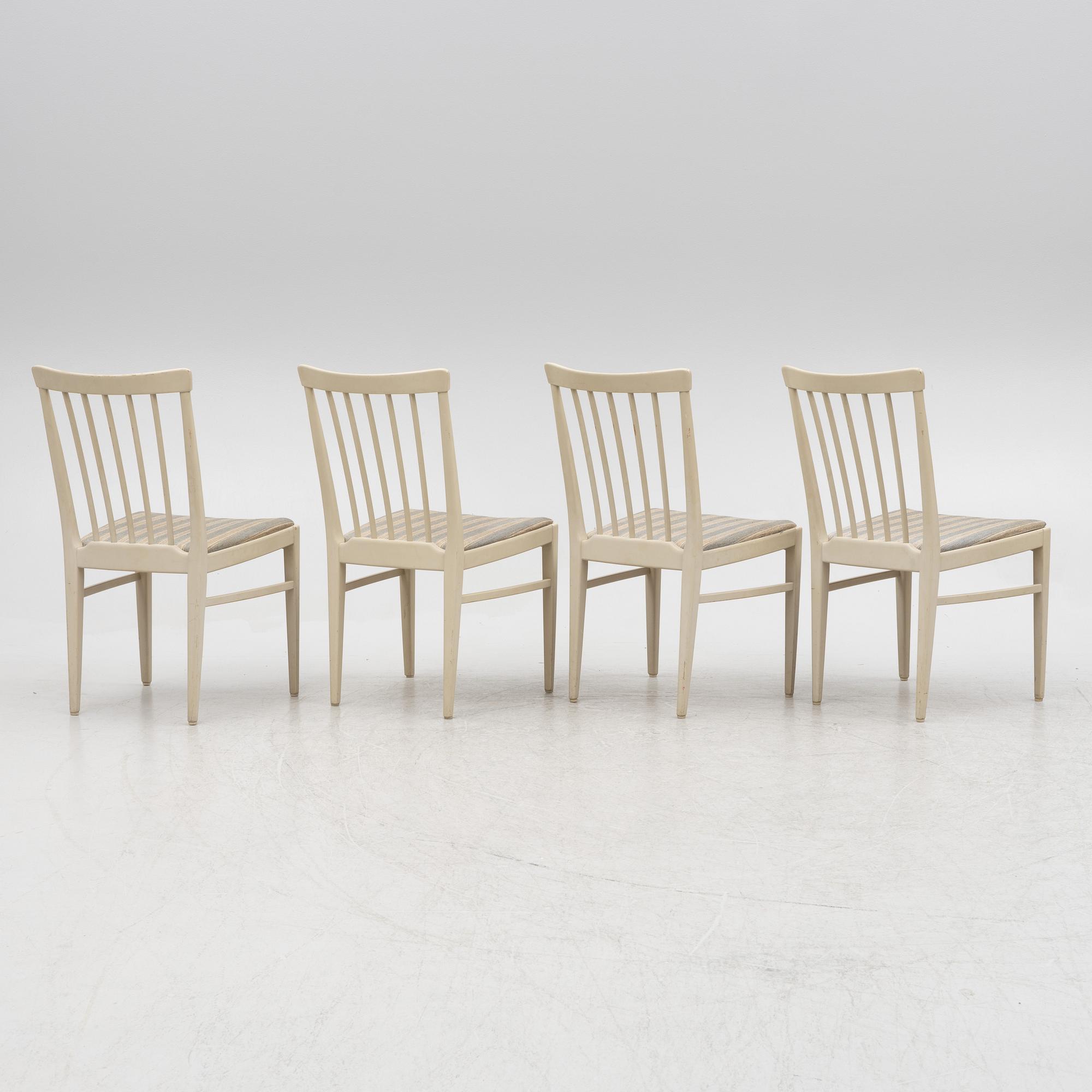 Carl Malmsten, a set of four 'Herrgården' chairs, Bodafors, second half of the 20th century.
