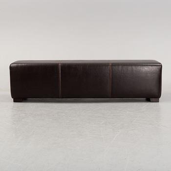 A leather-upholstered bench from Industria Divani e Poltrone, Italy.