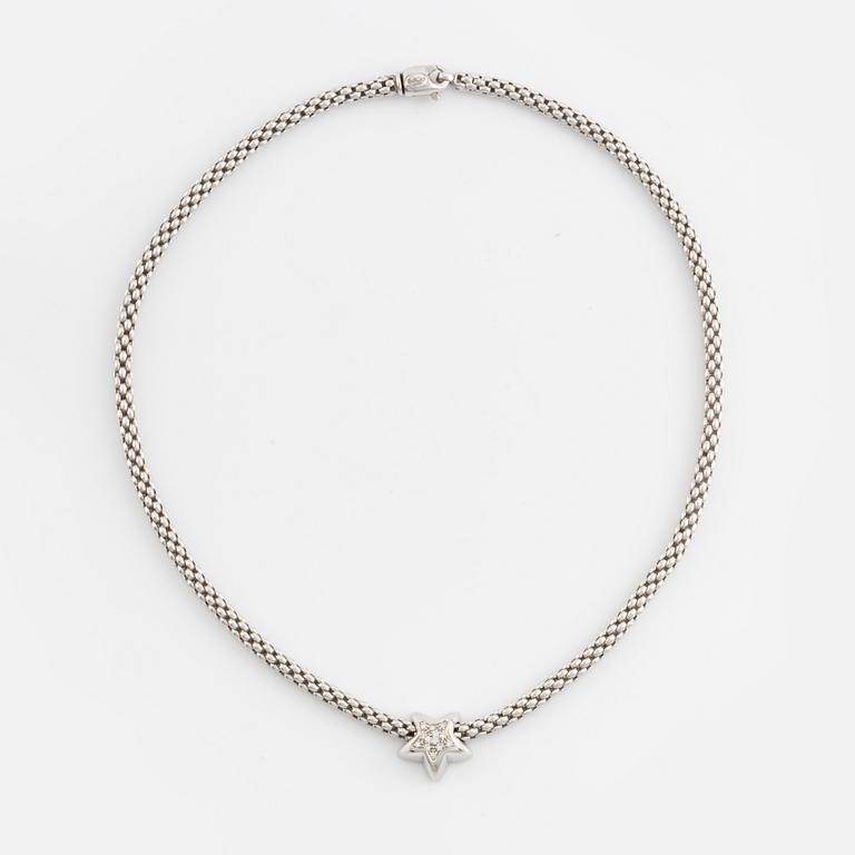 Fope, 18K white gold and brilliant cut diamond necklace.