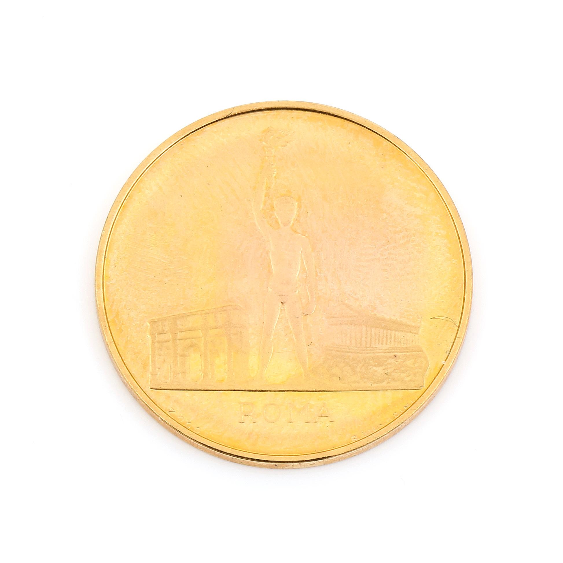 MEDALJ, guld. Minne från Olympiaden, Rom, 1960. Vikt ca 7 g.
