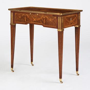 A Gustavian table by G Haupt (master in Stockholm 1770-1784), signed and dated 1781.