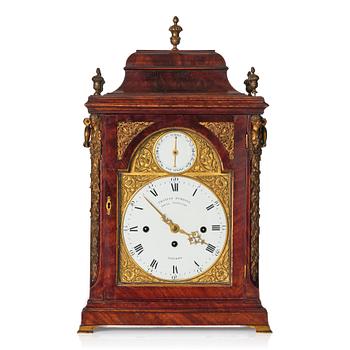 137. An English presumably 18th century bracket clock. Dial marked "Francis Perigal, Royal Exchange London".