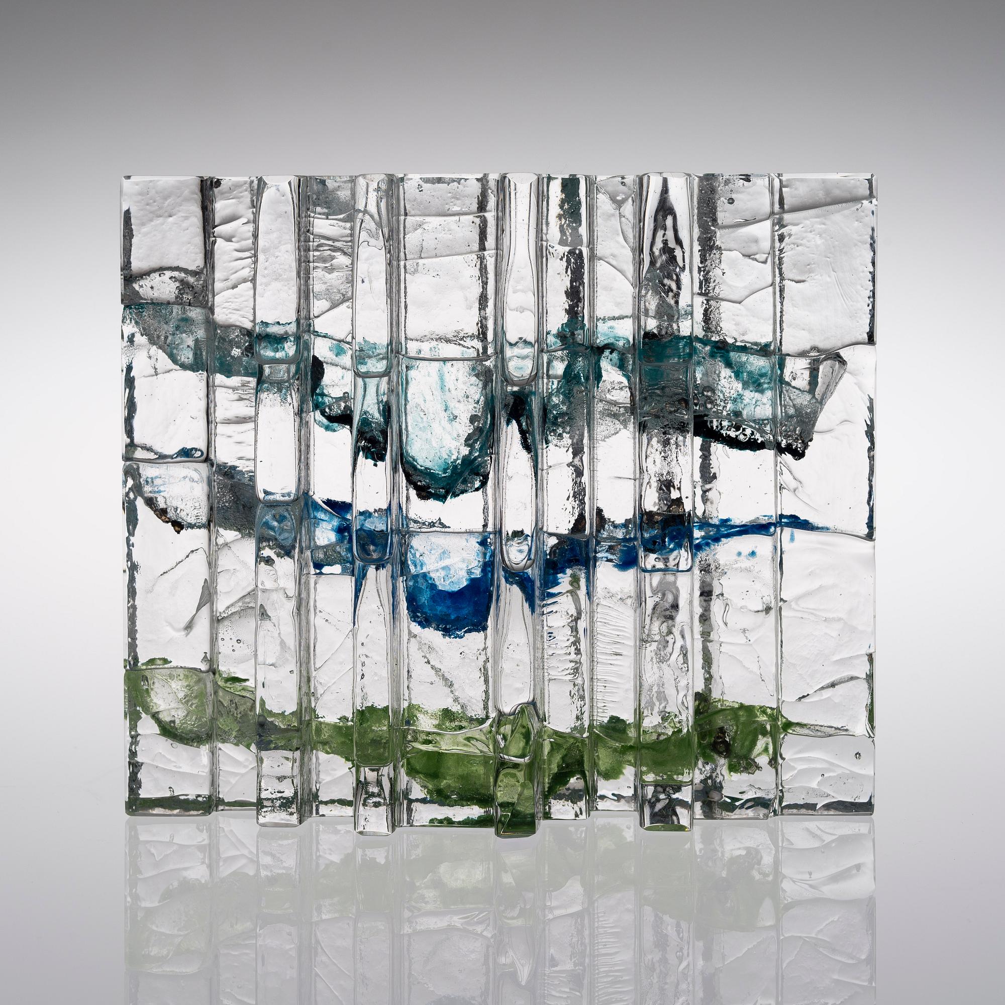 HELENA TYNELL, GLASS SCULPTURE. Forest. Signed Helena Tynell Riihimäen Lasi. Late 1900s.