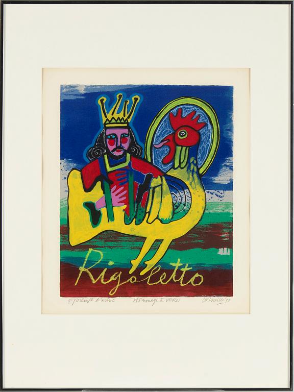 Beverloo Corneille, 12 silkscreen in colour, 1990, signed EA. "Hommage à Verdi".