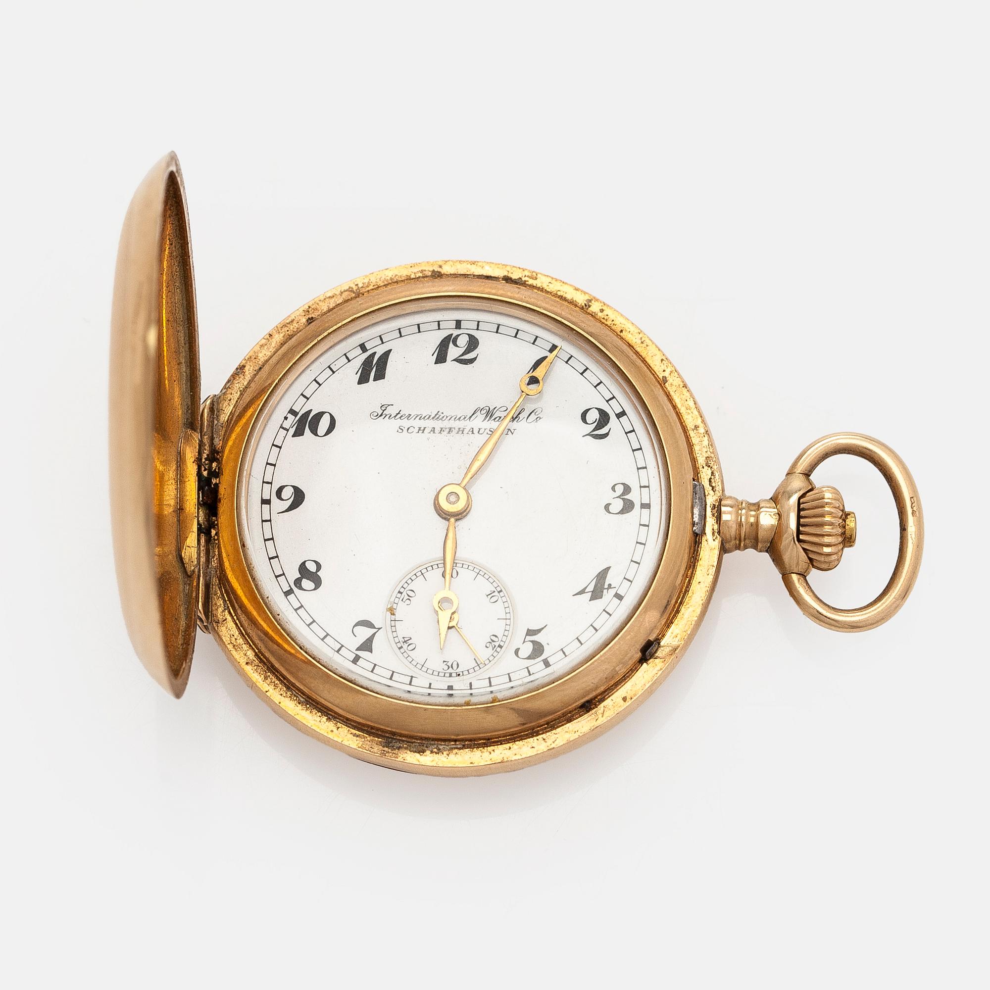 International Watch Co. (IWC),  fickur, 31,5 mm, 14K guld, ankargång, plexiglas.