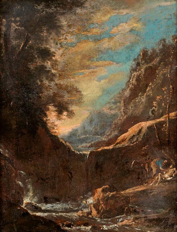 Salvator Rosa Tillskriven, Landskap med den barmhärtige samariten.