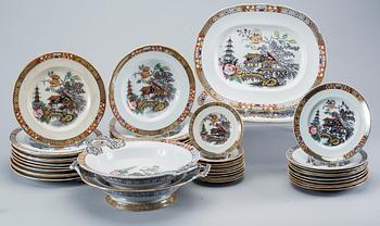 SERVISDELAR, "Japan", 49 delar, flintgods, Rörstrand, 1900-talets början.