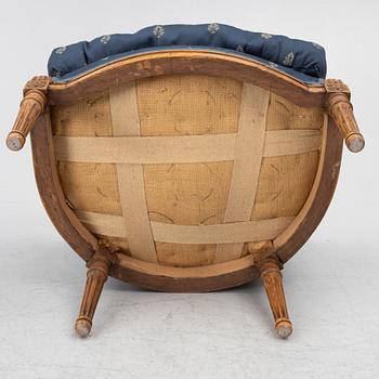 Fåtöljer, 3 st, Louis XVI-stil, Frankrike, 1800-talets slut.