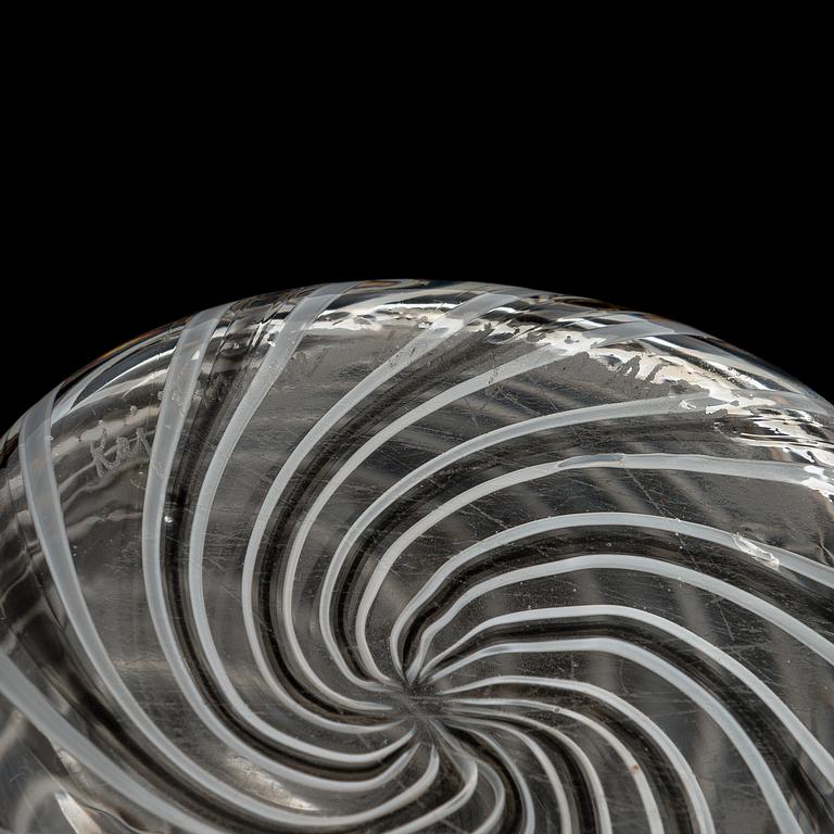 Kaj Franck, a filigree glass bottle, signed K. Franck Nuutajärvi Notsjö.