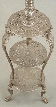 GOLVLAMPA, förnicklad, 1880-tal.