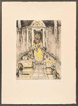 Marc Chagall, "Solomon on his throne", 56/100 from the suite "The Bible".