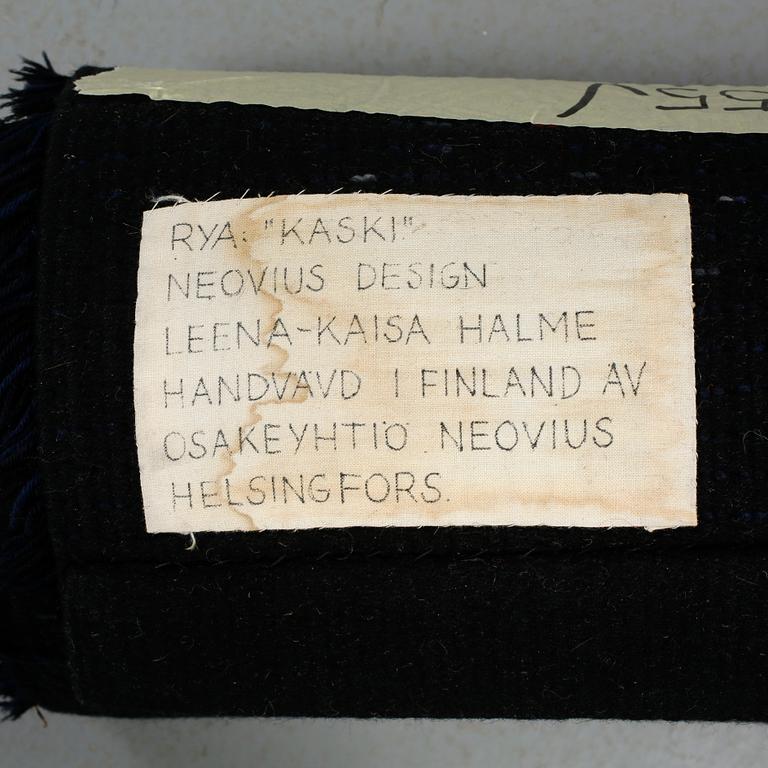 MATTA, rya, "Kaski", Leena-Kaisa Halme, Osakehio Neovius, Helsingfors, 1960-tal, 156 x 100 cm.