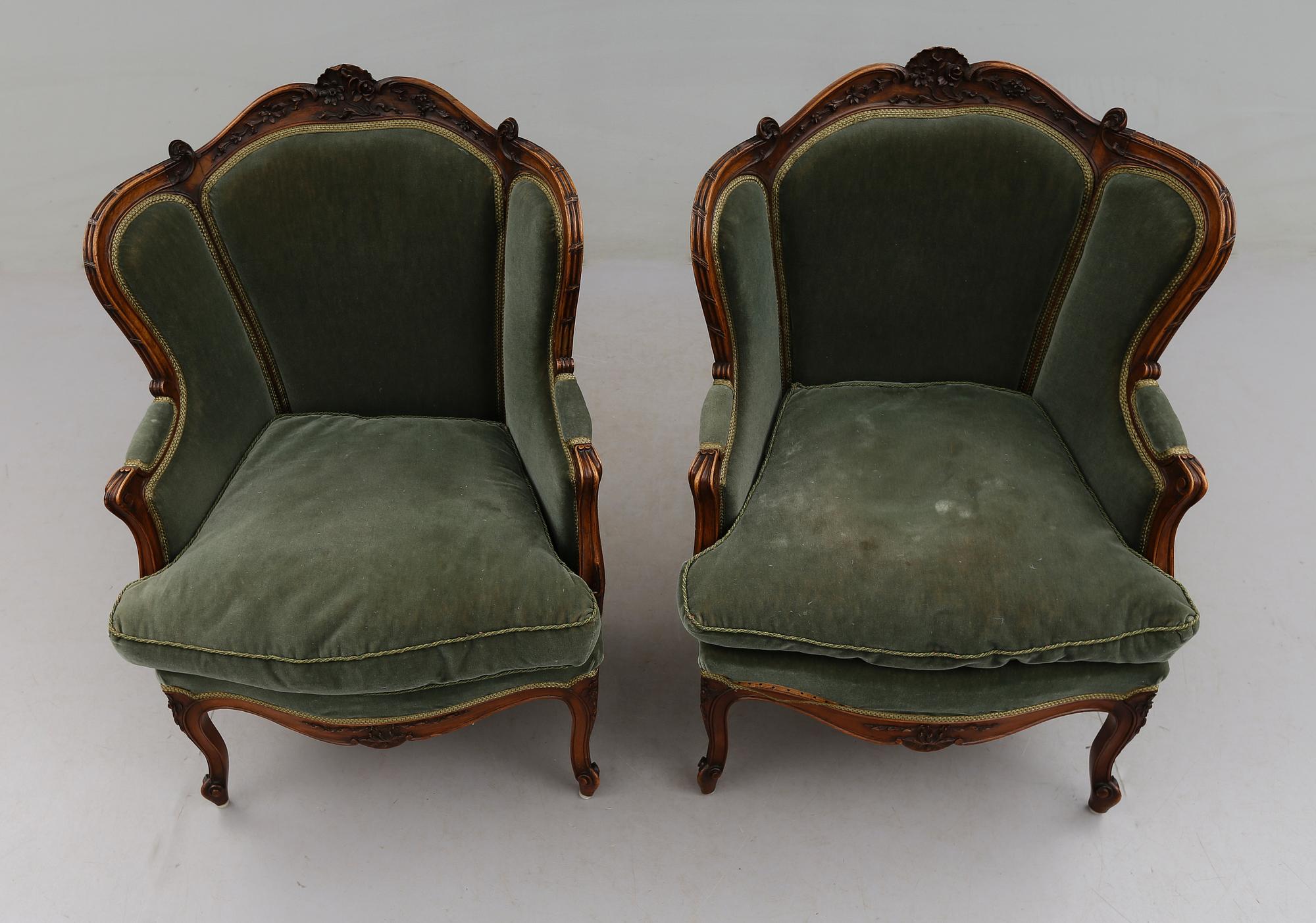 BERGÈRER, 1 par, rokokostil, 1900-talets första hälft.