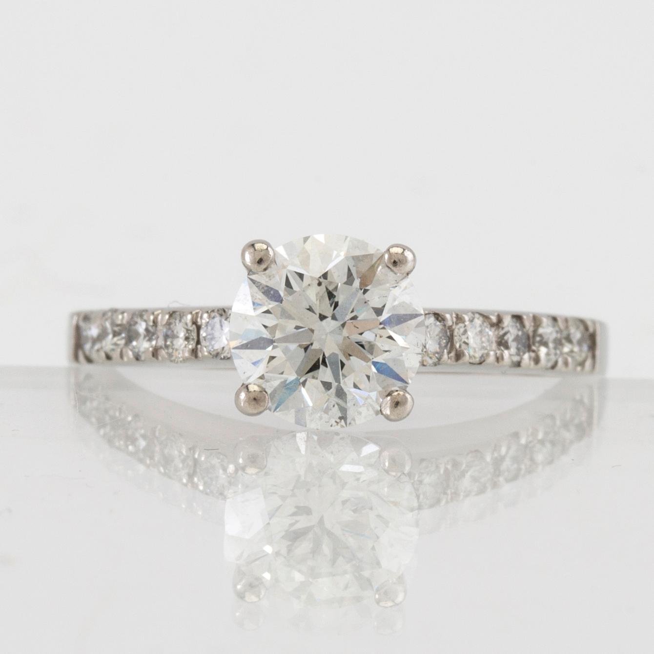 Ring 950 platinum with GIA-inscribed diamond approx. 1.27 ct.