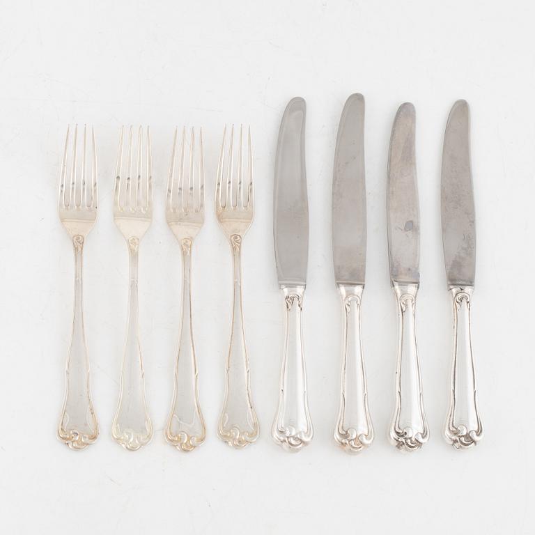 Table cutlery, 24 pcs, silver, 'Symfoni', design Hans Scherrenbacher, Mema, Lidköping among others 1985.