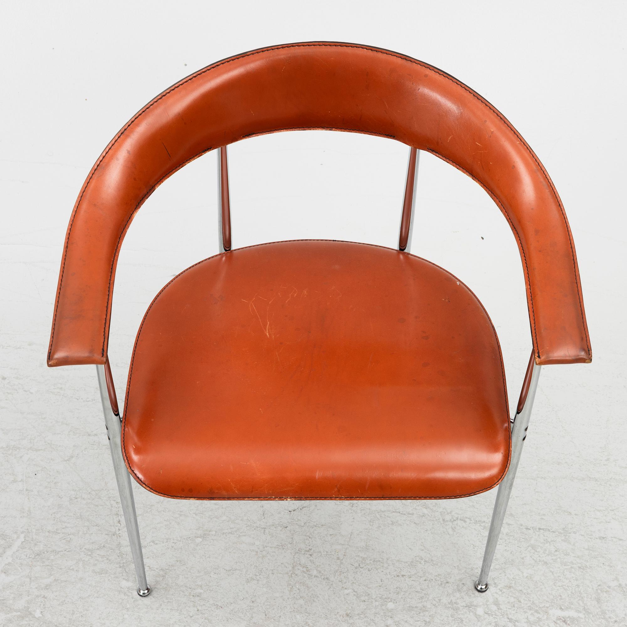 A set of three arm-chairs by G Vegni and G Gualterotti, 'P40', Fasem, 1980's.