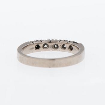 RING, 14K, vitguld, diamanter 5x0,10 ct, finska stämplar, Kalevi Elo.