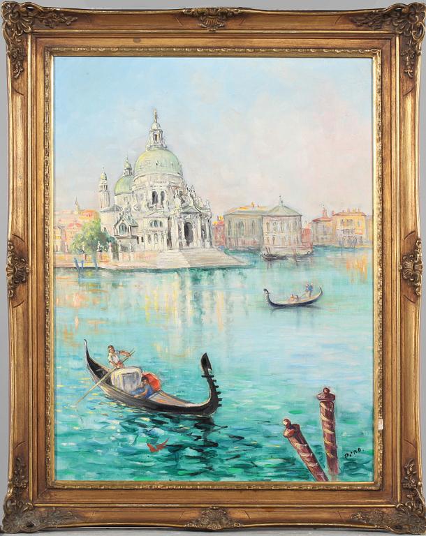 OKÄND KONSTNÄR, olja på duk, signerad Pino, omkring 1900-talets mitt.