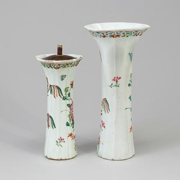 2 vases/lamps, China, 18th century.