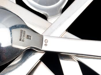 SKEDAR, 36 delar, silver, "Pyramid", Georg Jensen, Danmark, vikt ca 550g.