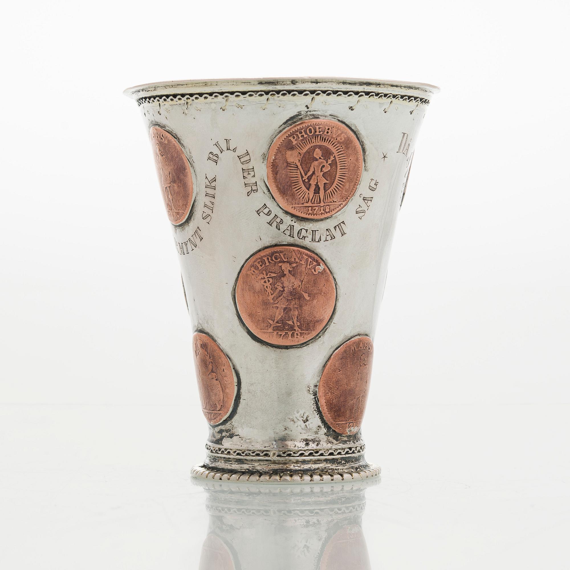 Pikari, kuparikolikoilla, leimaamaton, Ruotsi 1730-luku.