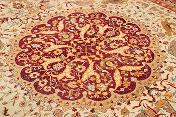 An antique Amritsar carpet, north India, c. 453 x 354 cm.