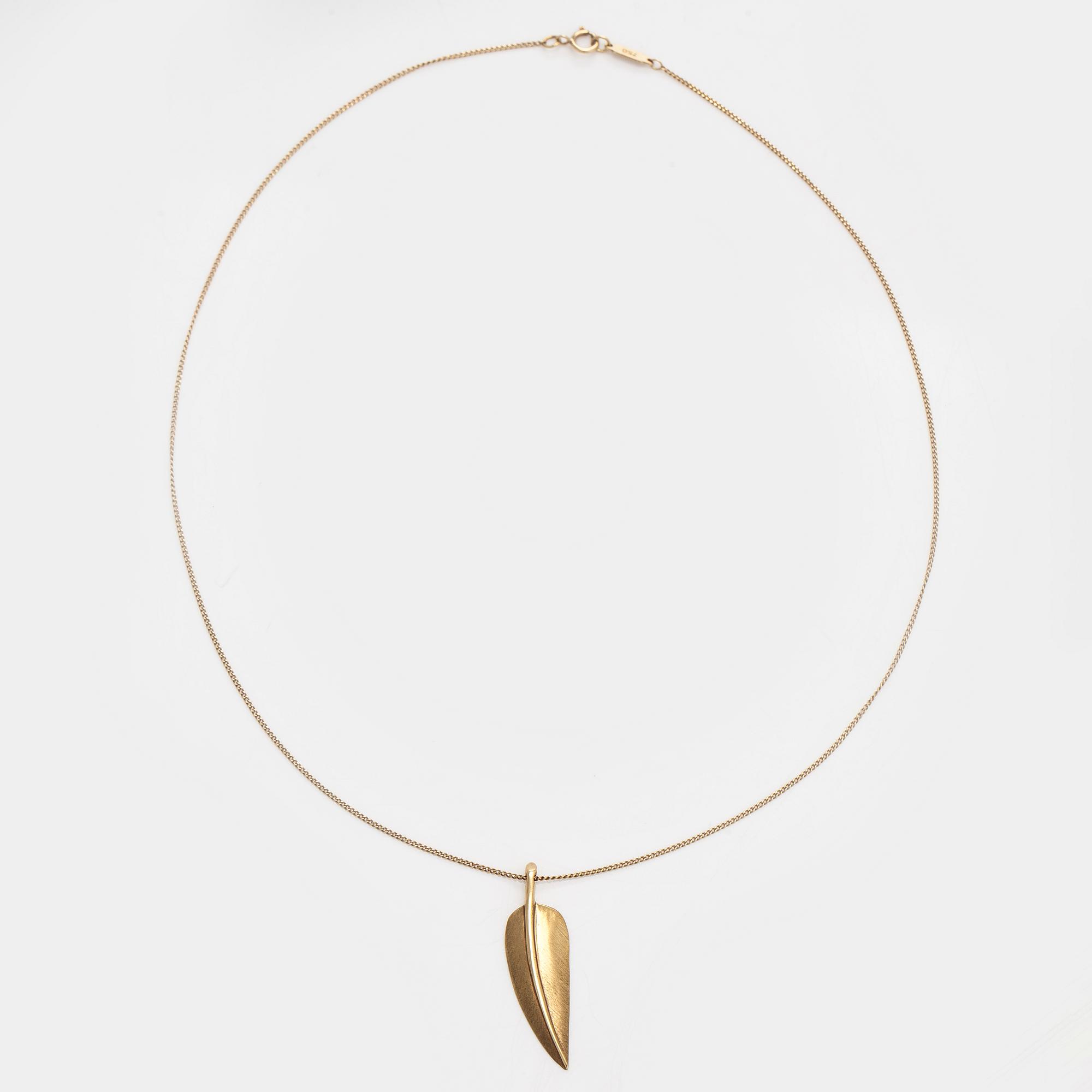 Tiffany & Co, halsband med hänge, "Leaf", 18K guld.